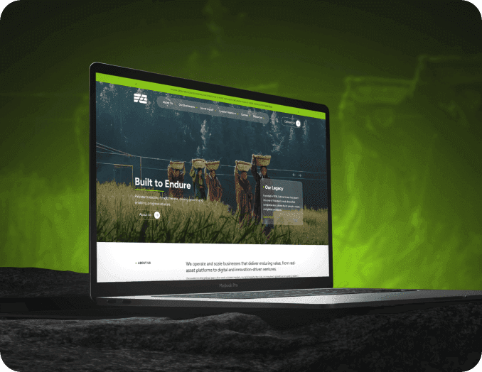 Fatima Group website desktop view